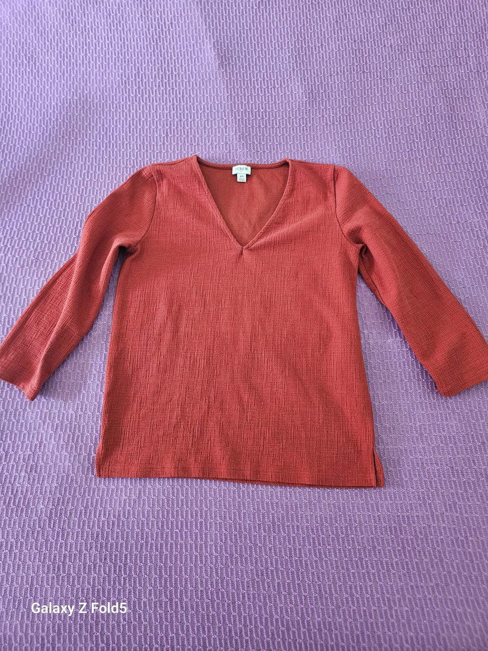 J. Crew Ribbed V-Neck Sweater in Rust - Picture 2 of 10